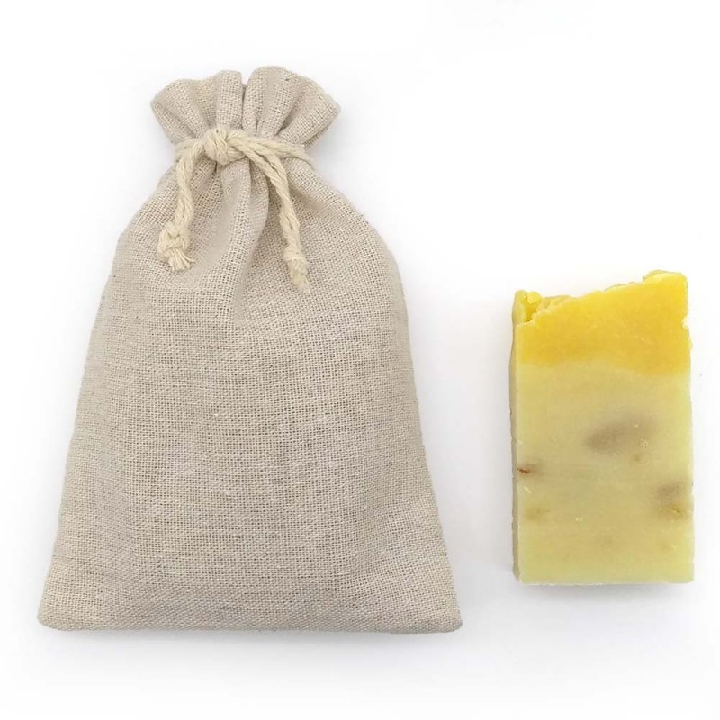 Jabón natural en bolsa de yute