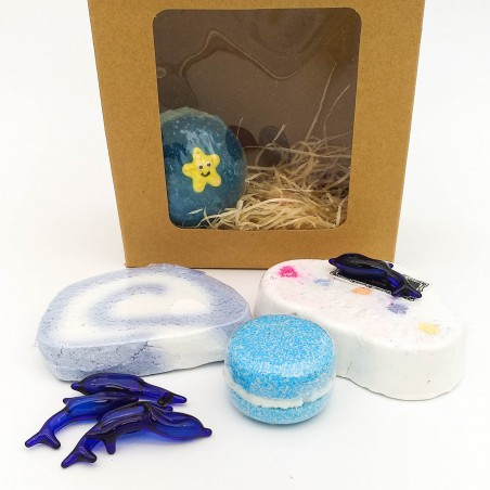 pack especial regalo de bombas de baño en color azul