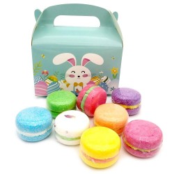 Caja especial Pascua con bombas de baño en forma de macaron