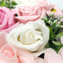 regalo original romantico cesta flores de jabon