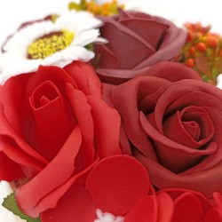 rosas rojas artificiales hechas en jabon