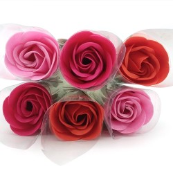 Ramo de flores para San Valentín con 6 rosas de jabón colores surtidos