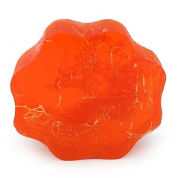 Lufa natural impregnada en jabón de glicerina con aroma a mandarina